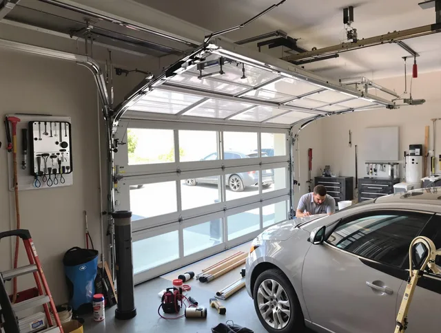 Garage door noise reduction service by Gainesville Garage Door Repair in Gainesville