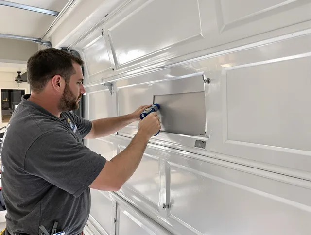 Garage door panel repair by Gainesville Garage Door Repair in Gainesville